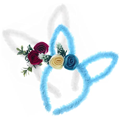 FRCOLOR 2St Ostern Stirnband stirnband stirnbänder Tier für den Hasen Party Haarreif ostern haarschmuck Haarband Hasenohr Stirnband Hasenohr-Modellierungs-Stirnband Plüsch von FRCOLOR