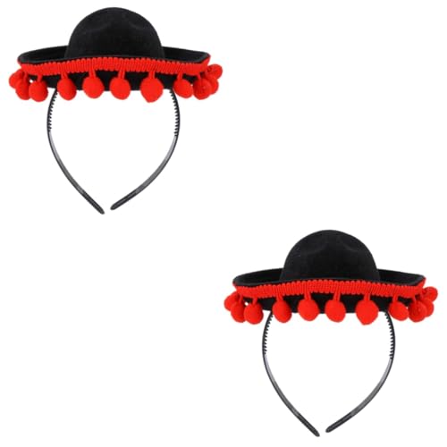 FRCOLOR 2st Mini-haarreifen Mexikanisches Haarband Cinco De Mayo Partyhüte Mexiko Sombrero-mütze Cinco De Mayo Stirnband Karneval Kopfschmuck Mexiko-hut Mini-hut-stirnband Herren Haarband von FRCOLOR