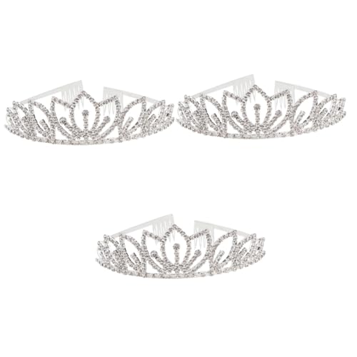 FRCOLOR 3 Stück Braut Haarband Barock Strass Kopfbedeckung Strass Haarschmuck Tiara Haarkämme Partyzubehör Haarschmuck Für Frauen Feenkleid Kostüm Abschlussball Tiara Und Tiara Prinzessin von FRCOLOR