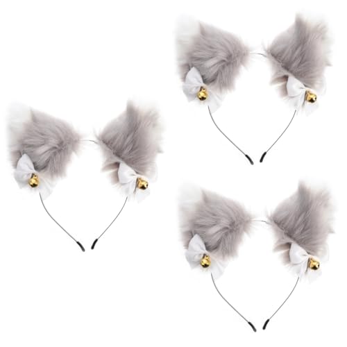 FRCOLOR 3 Stück Katzenohr Glocken Stirnband Tierhaarband Cosplay Haarband Party Haarband Party Haarband Ohr Haarband Haar Accessoire Für Party Urlaub Haarband Ohr Stirnband Ohr von FRCOLOR