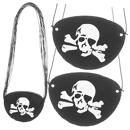 FRCOLOR 4 Sätze -augenklappe Gesicht Gefälschte Augenklappe Piraten-augenklappe Party-augenabdeckungen Funkeln Masken Halloween-piratenkostüme Kostümhut Gefühlt Black 24 Stück * 4 von FRCOLOR