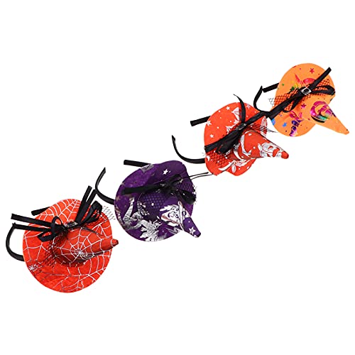 FRCOLOR 4 Stück Halloween-Stirnband Halloween-Haarreifen Festival-Haarband halloween haarspangen haarspange halloween Halloween-Hexenhut-Haarreifen Halloween-Kopfschmuck-Requisiten Stoff von FRCOLOR