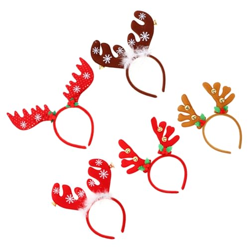 FRCOLOR 5 Stück Teiliges Weihnachts-haarreif Glocken und Rentiergeweih Festliche Haarreifen für Erwachsene Langlebig Farbecht als Partyzubehör und Weihnachtsdekoration FRCOLOR 5 Stück Teiliges Weihnachts-haarreif Glocken und Rentiergeweih Festliche Haarreifen für Erwachsene Langlebig Farbecht als Partyzubehör und Weihnachtsdekoration von FRCOLOR