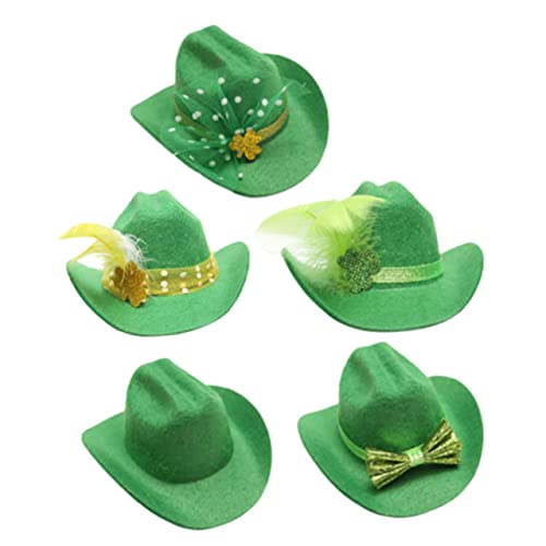 FRCOLOR 5St irischer Hut st patricks day dekorationen Fedora-Hüte für Männer Zylinder st patricks day haarschmuck festival kopfbedeckung st. Patrick' Day Haarschmuck Festivalhut gefühlt von FRCOLOR