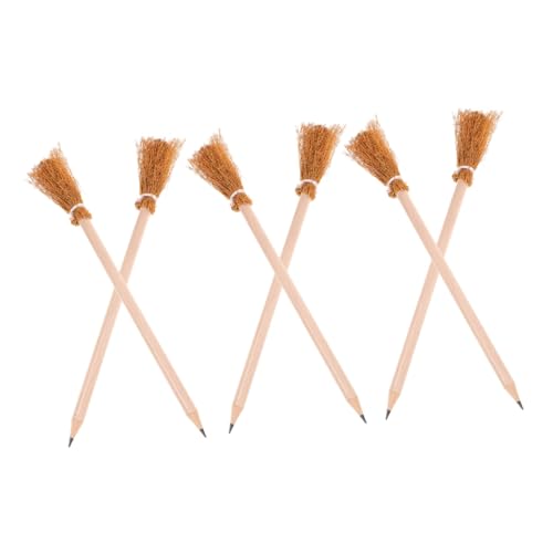 FRCOLOR 6 Stück Teiliges Hexenbesen Bleistift aus Naturkiefer Leichte Schreib und Zeichenbleistifte mit Kreativem Besenstiel Design Handlich und Tragbar für Schule Party und Alltag FRCOLOR 6 Stück Teiliges Hexenbesen Bleistift aus Naturkiefer Leichte Schreib und Zeichenbleistifte mit Kreativem Besenstiel Design Handlich und Tragbar für Schule Party und Alltag von FRCOLOR