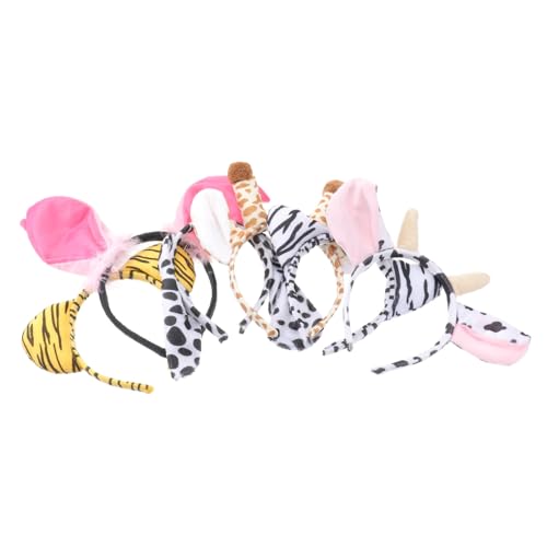 FRCOLOR 6 Stück Tier Haarreifen Für Kreative Stirnbänder Mit Hund Giraffe Zebra Tiger Kuh Und Für Karneval Festivals Und Kinderpartys Ideal Kostü Zubehör Und von FRCOLOR