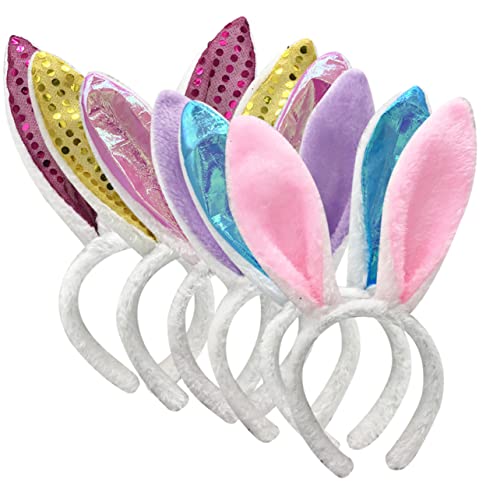 FRCOLOR 6st Hasenohr Stirnband Kostüm Plüsch Pelzige Hasenohren Maske Gesicht Kuschelhasen Für Mädchen Ohren -make-up-set Für Mädchen Kaninchen Mütze Stirnbänder Pvc-kunststoff von FRCOLOR