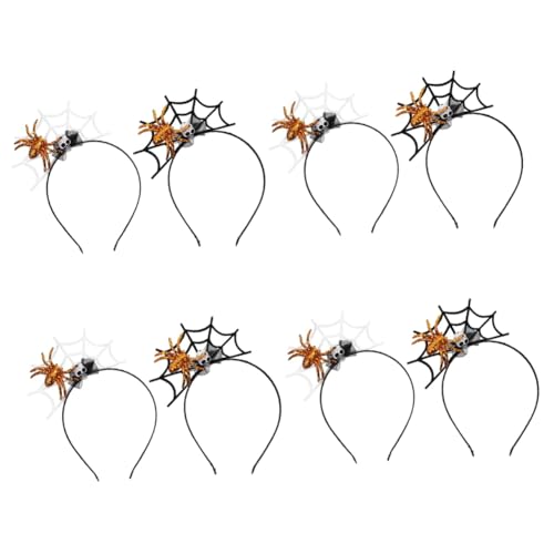 FRCOLOR 8 Stk Spinnenschädel-stirnband Tag Der Toten Kopfschmuck Halloween Spinne Kopfbedeckung Halloween-haarreifen Cosplay-halloween Haarschmuck Make-up-stirnbänder Geisterspinne Plastik von FRCOLOR