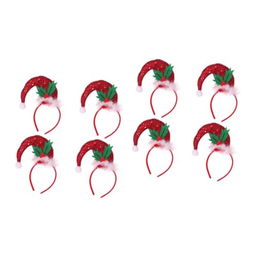 FRCOLOR 8 Stk Weihnachten gebogener Hut Stirnband Weihnachtshaarband Weihnachtsmütze Haarreif weihnachtshaarspangen weihnachts haarspangen stirnbänder Weihnachtsstirnbänder Stoff von FRCOLOR