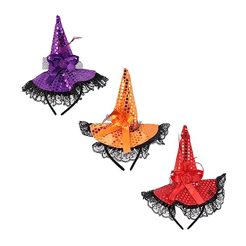 FRCOLOR 9 Stk Hexenhut Stirnband XXL-Hut Halloween-Kostüm-Haarreifen Halloween-Stirnbänder halloween haarspangen haarspange halloween Haarband für Frauen Cosplay-Stirnband Haarschmuck Tuch von FRCOLOR