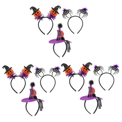 FRCOLOR 9 Stück Party Stirnband Fotoautomaten Requisiten Party Kopfschmuck Damen Stirnbänder Haar Kopfbedeckungen Hut Stirnband Haarband Halloween Haar Accessoires Halloween von FRCOLOR