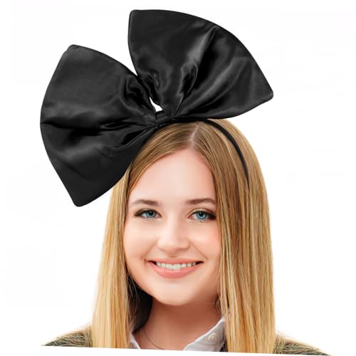 FRCOLOR Boeknot-kopfschmuck Kostüm Haarband Schleife Weihnachtshaarreifen Kopfbedeckung Für Maskeradepartys Weihnachtsmädchen Kopfschmuck Haarreifen Mit Großer Schleife Für Mädchen Black von FRCOLOR