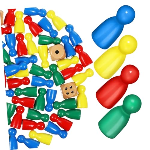 FRCOLOR Bunte Holz spielfiguren für Brettspiele mit Würfel Robuste Schach Spielsteine Einfach zu Handhaben für Familie Schule und Gruppenaktivitäten FRCOLOR Bunte Holz spielfiguren für Brettspiele mit Würfel Robuste Schach Spielsteine Einfach zu Handhaben für Familie Schule und Gruppenaktivitäten von FRCOLOR