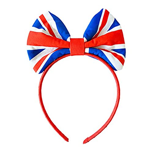 FRCOLOR Flag Bogen Union-jack-flaggen Haarband Mit Union Jack-schleife Kopfschmuck Schleifenstirnbänder Für Mädchen Stirnbänder Für Männer Stern-stirnband Haarnadel 4 Colorful Stoff von FRCOLOR