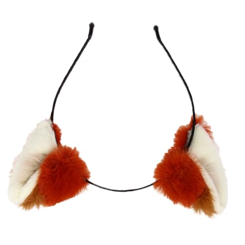 FRCOLOR Fuchsohren Stirnband Furry Ohren Kopfschmuck Verstellbares Haarband Furry Ohren Headband Plüsch Tierohren Wolfsohren Plüschohren Haarband Fuchsohren Halloween Tigerohren Plastik von FRCOLOR