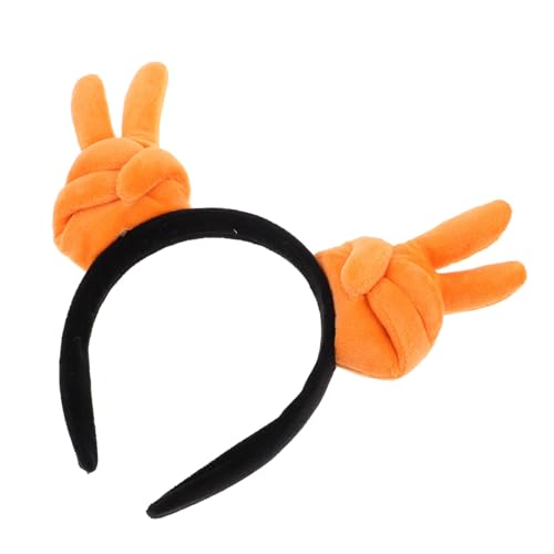 FRCOLOR Gestenstirnband Cartoon Lustiges Haarband Gesten-haarband Halloween-foto-requisite Kreatives Halloween-haarband Lustiger Haarreif Kreatives Haarband Für Halloween Plüsch Orange von FRCOLOR