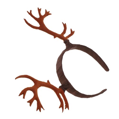 FRCOLOR Geweih Stirnband Mädchen Stirnband Hirsch-Stirnband Halloween-Geweih-Stirnband Frauen kosmetik stirnband faschings haarreif Weihnachtsfeier Ornament Geweih Haarreifen Harz Brown von FRCOLOR