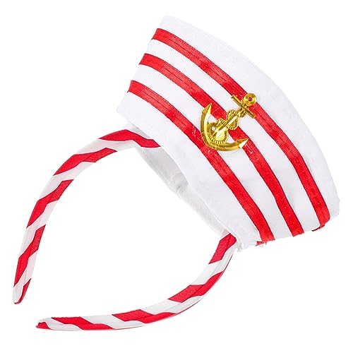 FRCOLOR Haarband Haargummis Stirnbänder Yacht-Kapitänshut Kopfschmuck-Requisiten Matrosen-Stirnband Cosplay-Kostümzubehör Kapitänsmütze Stirnband Matrosenmütze Stirnband Matrosenhut Tuch von FRCOLOR