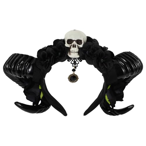 FRCOLOR Haarschmuck aus Hornschleier Schafhorn-Rosen-Stirnband Schaf Stirnband Ohr Haarband halloween dekoration halloween haarschmuck Halloween-Kopfschmuck Halloween-Haarreifen Kunststoff von FRCOLOR