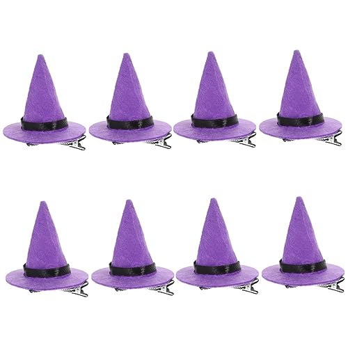 FRCOLOR Halloween Hexenhut Haarspangen 8 Stück Halloween Mini Zylinder Zauberer Hut Haarnadeln Haarspangen für Frauen Halloween Cosplay Hut Party Hexenhut Frauen Hexenhut, Die Uhr ist Teil des von FRCOLOR