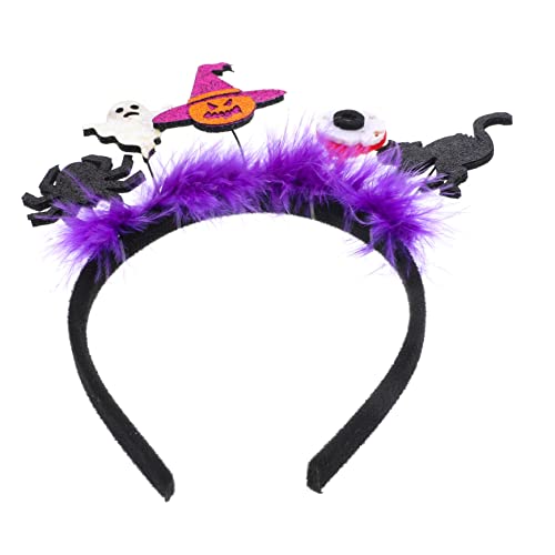 FRCOLOR Halloween-Stirnband Damen Gothic Mode schwarze Stirnbänder für Frauen Rock halloween haarspangen haarspange halloween Haarband Halloween-Party-Stirnband Halloween-Kopfschmuck Feder von FRCOLOR