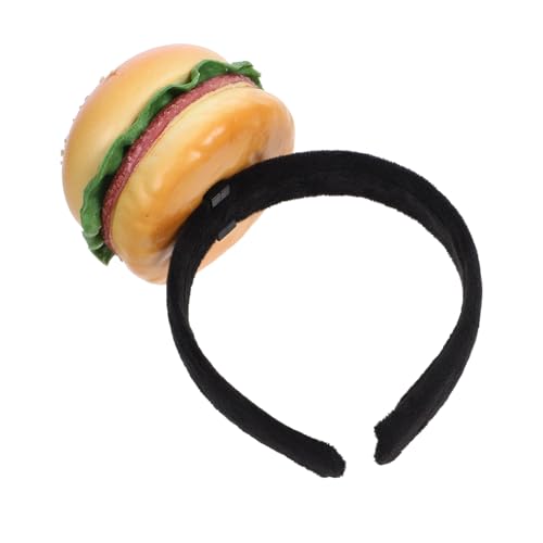 FRCOLOR Hamburger-stirnband Verrückter Hut Stirnbänder Zum Thema Essen Burger Hut Kopfbedeckung in Hamburgerform Neuheits-stirnband Lebensmittel-haarreifen Mini-essen-stirnband Schwamm von FRCOLOR