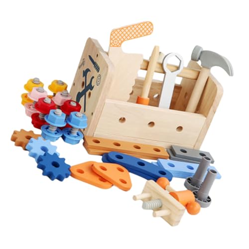 FRCOLOR Holz Werkzeug Set Lernspielzeug Montessori Schrauben Schraubenschlüssel Hammer Schraubendreher Werkzeugkasten für Kleinkinder Feinmotorik und Kognitive Entwicklung FRCOLOR Holz Werkzeug Set Lernspielzeug Montessori Schrauben Schraubenschlüssel Hammer Schraubendreher Werkzeugkasten für Kleinkinder Feinmotorik und Kognitive Entwicklung von FRCOLOR