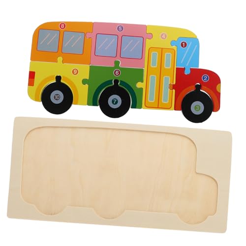 FRCOLOR Holzbus Puzzle Lernspielzeug Pädagogisch für Vorschule Großes Steckpuzzle mit Glatten Kanten Fördert Farberkennung und Feinmotorik Sicheres Holzspielzeug für Kleinkinder und FRCOLOR Holzbus Puzzle Lernspielzeug Pädagogisch für Vorschule Großes Steckpuzzle mit Glatten Kanten Fördert Farberkennung und Feinmotorik Sicheres Holzspielzeug für Kleinkinder und von FRCOLOR