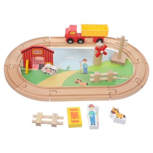 FRCOLOR Holzeisenbahn mit Bauernhof Tieren Pädagogisches Holzspielzeug für Stabiles Kreatives Zug schienen Spiel Fantasie und Selbstvertrauen FRCOLOR Holzeisenbahn mit Bauernhof Tieren Pädagogisches Holzspielzeug für Stabiles Kreatives Zug schienen Spiel Fantasie und Selbstvertrauen von FRCOLOR