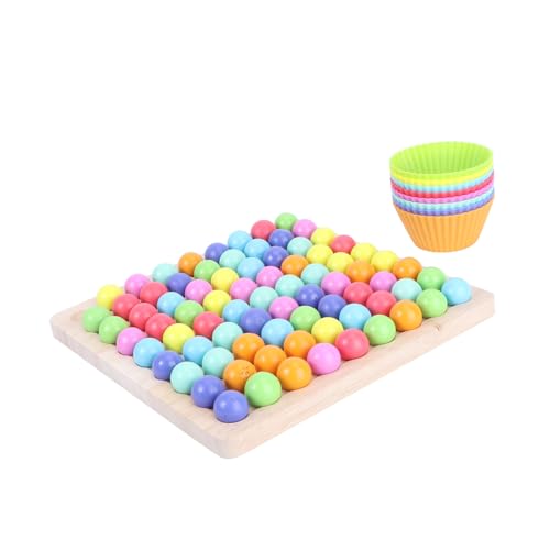FRCOLOR Holzperlen Bunte Motorik Kugel Puzzle Lernspielzeug Pädagogisch Interaktiv für Jungen und Mädchen und Farbenerkennung FRCOLOR Holzperlen Bunte Motorik Kugel Puzzle Lernspielzeug Pädagogisch Interaktiv für Jungen und Mädchen und Farbenerkennung von FRCOLOR