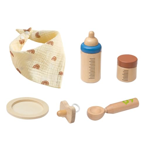 FRCOLOR Holzspielzeug Set für Rollenspiel Fütterungsset mit Holzflaschen Pädagogisches Motorik und Kognitiver Entwicklung für Fantasievolles und Lernen FRCOLOR Holzspielzeug Set für Rollenspiel Fütterungsset mit Holzflaschen Pädagogisches Motorik und Kognitiver Entwicklung für Fantasievolles und Lernen von FRCOLOR