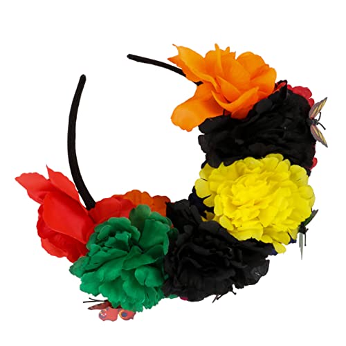 FRCOLOR Kunstblumen-schmetterlings-stirnband Festival-accessoires Für Damen Haarband Mit Blumenkrone Halloween-blumenkrone Schmetterlingsblumen-stirnband Stirnbänder Für Damen Weiße Masken von FRCOLOR