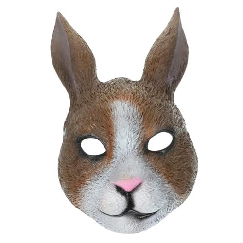 FRCOLOR Leichte Halloween Hasenmaske PU Material Atmungsaktive Cosplay Maske für Erwachsene Realistisches Kaninchen Design mit Langem Haar für Kostümpartys und Halloween Feiern FRCOLOR Leichte Halloween Hasenmaske PU Material Atmungsaktive Cosplay Maske für Erwachsene Realistisches Kaninchen Design mit Langem Haar für Kostümpartys und Halloween Feiern von FRCOLOR