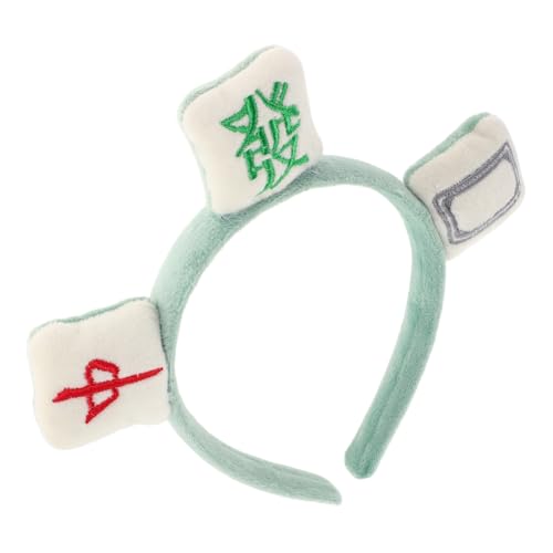 FRCOLOR Lustiges Mahjong-stirnband Spa-haarband Mahjong-haarreifen Stirnband Für Rollenspiele Chinesisches Mahjong-stirnband Neuartige Haarreifen Party-cosplay-stirnband Plastik Green von FRCOLOR