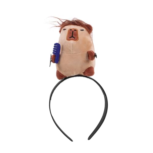 FRCOLOR Lustiges Stirnband Capybara-haarbänder Süßes Capybara-zeug Fotoautomaten-stirnband Neuheits-stirnband Kostüm Capybara-haarschmuck Roboter Propellerkappe Mann Coffee Stoff von FRCOLOR