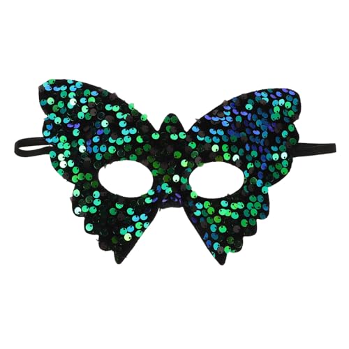 FRCOLOR Maske schmetterling gipskarton Blumendekoration Halloween Mardi Gras Mask Pailletten Green von FRCOLOR