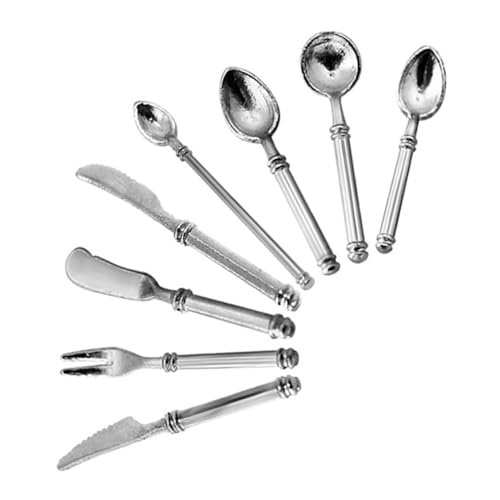 FRCOLOR Miniatur Puppenhaus Besteck Teilig Silberne Mini Gabeln und Löffel Kleines Küchenzubehör für Mini Haus Dekoration und Leicht und Detailreich FRCOLOR Miniatur Puppenhaus Besteck Teilig Silberne Mini Gabeln und Löffel Kleines Küchenzubehör für Mini Haus Dekoration und Leicht und Detailreich von FRCOLOR