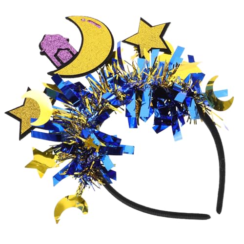 FRCOLOR Moon Und Star Stirnband Für Frauen Ramadan Feierlichkeiten Eid Mubarak Partyzubehör Und Festival -Outfits Glitzernder Ferien Haarzubehör Für Veranstaltungen von FRCOLOR