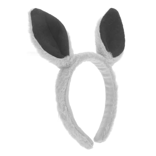 FRCOLOR Ohr Stirnband Cosplay-Stirnband Hasenkostüm Schweineohren Dschungeltier-Kostümzubehör Damen Haarband Party Kopfbedeckung Tierohren Erwachsener Tier-Stirnband Stoff Grey von FRCOLOR