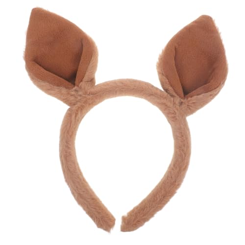 FRCOLOR Ohr Stirnband Gesichtswaschstirnband Dschungeltier-kostümzubehör Cosplay-stirnband Hautpflege-stirnband Tierhaarreifen Haarband Mädchen Stirnbänder Kopfschmuck Stoff Brown von FRCOLOR