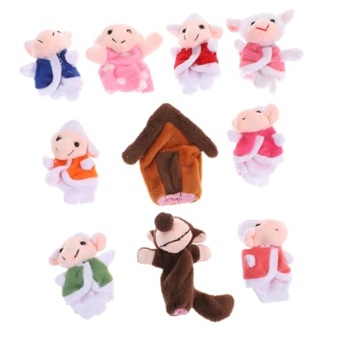 FRCOLOR Plüsch Fingerpuppen Wolf und Lämmer Weiche Kleine Handpuppen für Lustiges Kuscheltier für Mädchen und Jungen zum Geschichtenerzählen FRCOLOR Plüsch Fingerpuppen Wolf und Lämmer Weiche Kleine Handpuppen für Lustiges Kuscheltier für Mädchen und Jungen zum Geschichtenerzählen von FRCOLOR