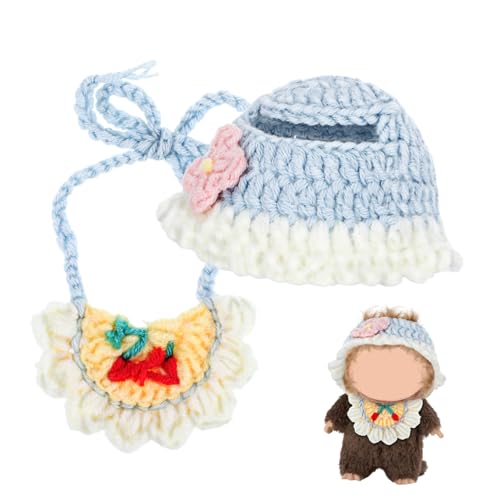 FRCOLOR Puppenkleidung Set für Puppen mit Häkelmütze und Spucktuch Weiche Bequeme Puppenaccessoires Kompatibel mit Labubu Geschenk für Sammler FRCOLOR Puppenkleidung Set für Puppen mit Häkelmütze und Spucktuch Weiche Bequeme Puppenaccessoires Kompatibel mit Labubu Geschenk für Sammler von FRCOLOR