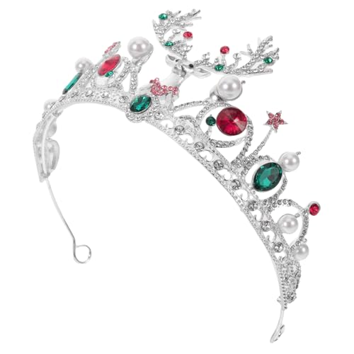 FRCOLOR Rhinestone Weihnachtskrone mit Hirschgeweih Barocke Weihnachts-haarreif-krone mit Perlen Funkelndes Festliches Party-accessoire für Weihnachten Silvester und Halloween FRCOLOR Rhinestone Weihnachtskrone mit Hirschgeweih Barocke Weihnachts-haarreif-krone mit Perlen Funkelndes Festliches Party-accessoire für Weihnachten Silvester und Halloween von FRCOLOR