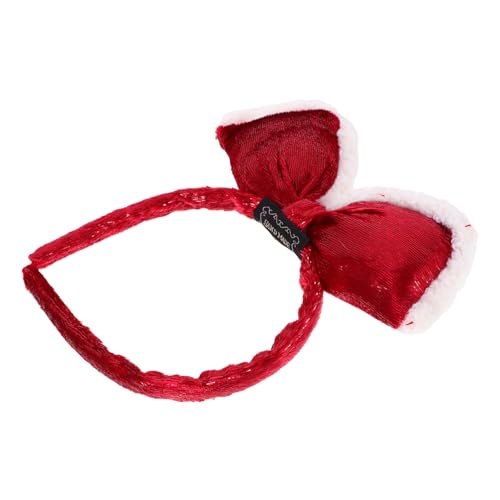 FRCOLOR Rote Haarschleife Weihnachtshaarband Rotes Flanell Weihnachtsplüsch Stirnband Weihnachtskopfschmuck von FRCOLOR