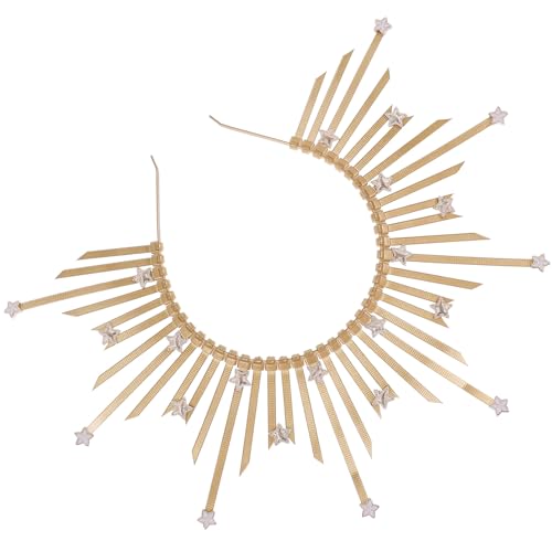 FRCOLOR Spike Kronen Für Frauen Kunststoff Golden Sunburst Krone Kopfstück Gold Sunburst Stirnband Kopfbedeckung Metall von FRCOLOR