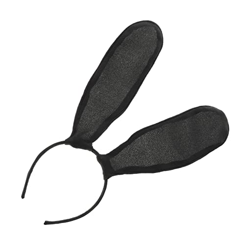 FRCOLOR Stirnband kaninchenohren rabbit ears hair-band kopfhoerer tragegurte bandeau Hasenohren Haarband Plüschtiere Kopfschmuck für Ostern Kopfschmuck aus Hasenohren Stoff Black von FRCOLOR