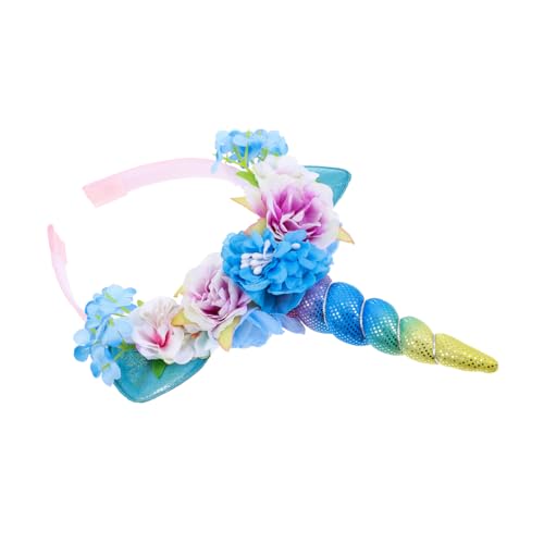 FRCOLOR einhorn stirnband Einhorn-Stirnbänder Mädchen Haarschleifen nachtlicht haarschmuck hair accessories for schönes Einhorn-Stirnband Party-Kopfbedeckung Stoff Blue von FRCOLOR