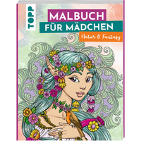 TOPP 29062 Malbuch für Mädchen Natur & Fantasy - Das Malbuch ab 10 Jahren von FRECHVERLAG