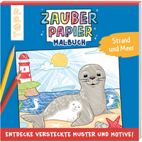 TOPP 29073 Zauberpapier Malbuch Strand und Meer - Entdecke versteckte Muster und Motive! von FRECHVERLAG