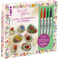 TOPP 29157 Kreativ-Set: Sag's mit Blumen - Florale Botschaften auf Steinen. von FRECHVERLAG